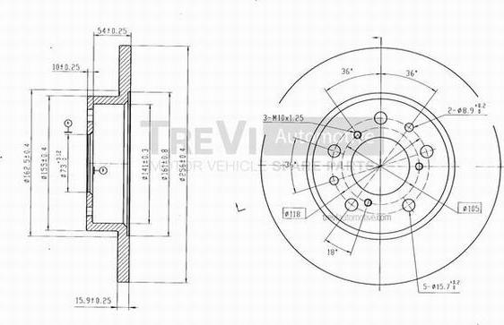 Trevi Automotive BD1004 - Kočioni disk www.molydon.hr