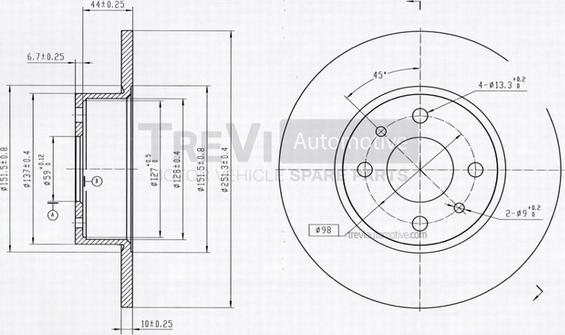 Trevi Automotive BD1005 - Kočioni disk www.molydon.hr