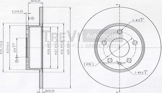 Trevi Automotive BD1006 - Kočioni disk www.molydon.hr