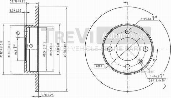 Trevi Automotive BD1001 - Kočioni disk www.molydon.hr