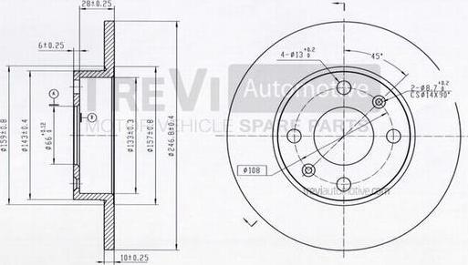 Trevi Automotive BD1003 - Kočioni disk www.molydon.hr