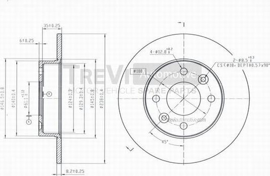 Trevi Automotive BD1007 - Kočioni disk www.molydon.hr