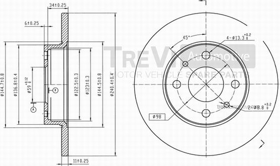 Trevi Automotive BD1015 - Kočioni disk www.molydon.hr