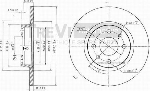 Trevi Automotive BD1016 - Kočioni disk www.molydon.hr