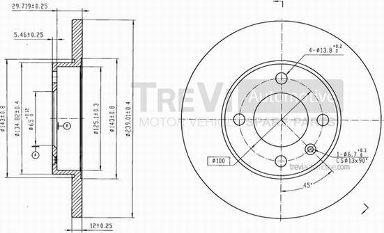 Trevi Automotive BD1010 - Kočioni disk www.molydon.hr