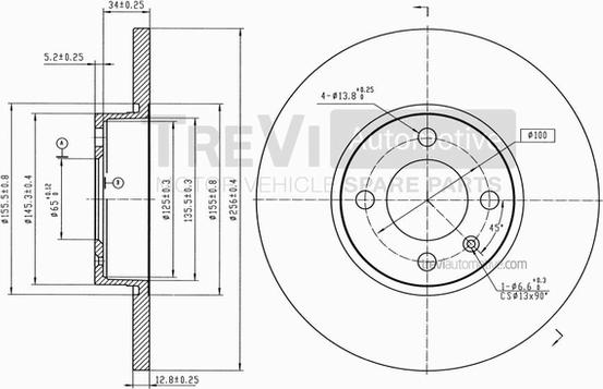 Trevi Automotive BD1018 - Kočioni disk www.molydon.hr