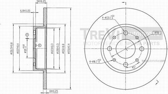 Trevi Automotive BD1084 - Kočioni disk www.molydon.hr