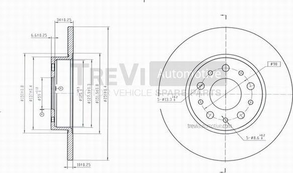 Trevi Automotive BD1085 - Kočioni disk www.molydon.hr