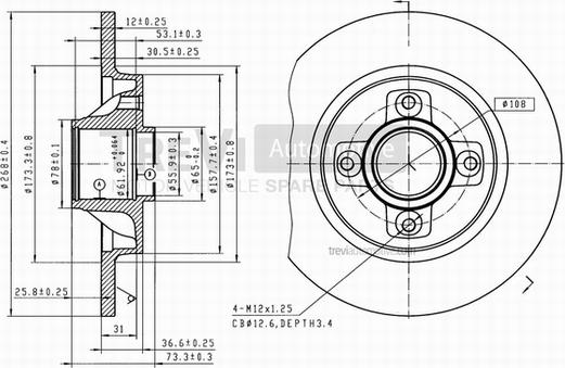 Trevi Automotive BD1082 - Kočioni disk www.molydon.hr