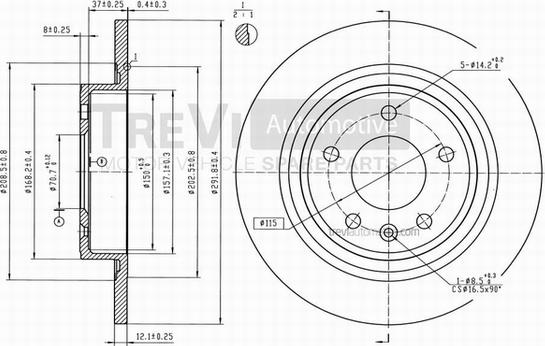 Trevi Automotive BD1087 - Kočioni disk www.molydon.hr