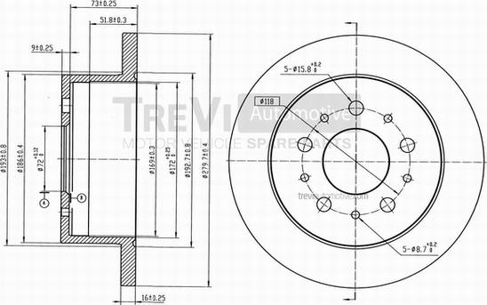 Trevi Automotive BD1039 - Kočioni disk www.molydon.hr