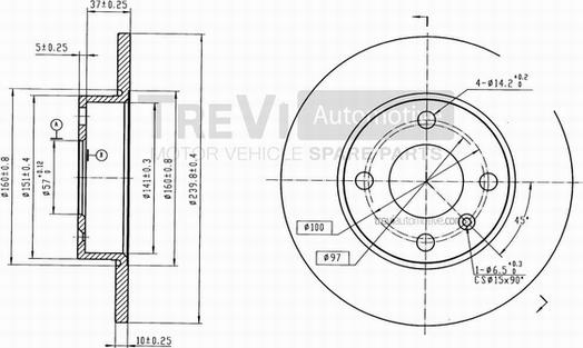 Trevi Automotive BD1034 - Kočioni disk www.molydon.hr