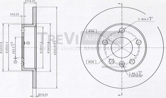 Trevi Automotive BD1035 - Kočioni disk www.molydon.hr