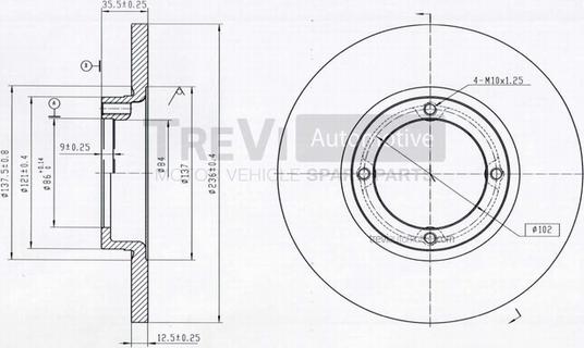 Trevi Automotive BD1036 - Kočioni disk www.molydon.hr