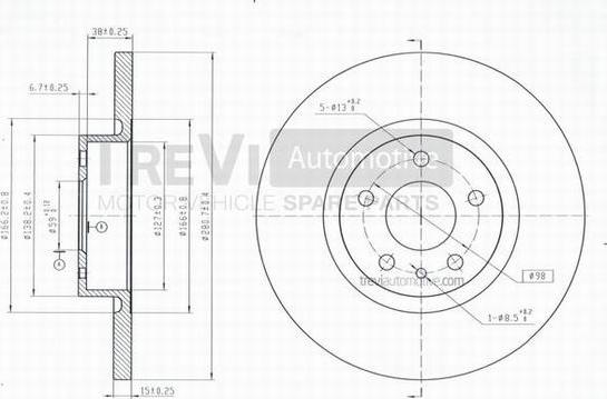 Trevi Automotive BD1032 - Kočioni disk www.molydon.hr