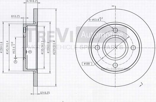 Trevi Automotive BD1025 - Kočioni disk www.molydon.hr