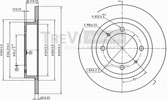 Trevi Automotive BD1028 - Kočioni disk www.molydon.hr