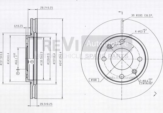 Trevi Automotive BD1195 - Kočioni disk www.molydon.hr