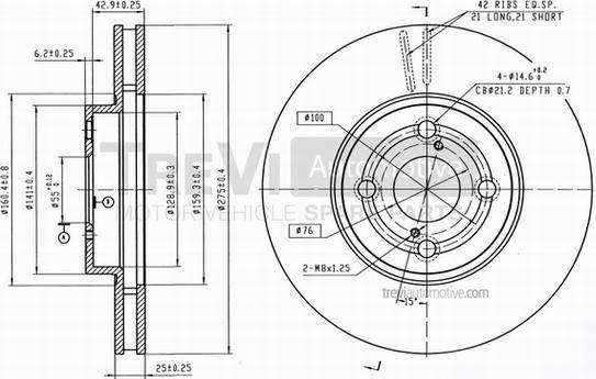 Trevi Automotive BD1190 - Kočioni disk www.molydon.hr