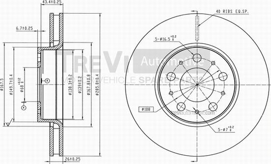 Trevi Automotive BD1144 - Kočioni disk www.molydon.hr