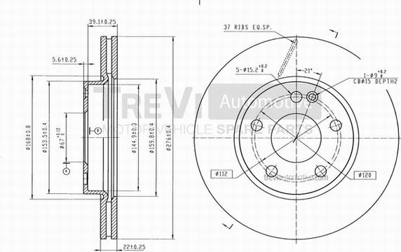 Trevi Automotive BD1148 - Kočioni disk www.molydon.hr