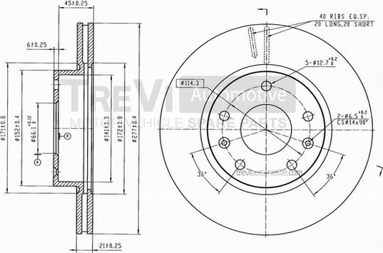 Trevi Automotive BD1142 - Kočioni disk www.molydon.hr