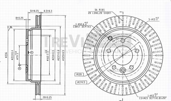 Trevi Automotive BD1155 - Kočioni disk www.molydon.hr