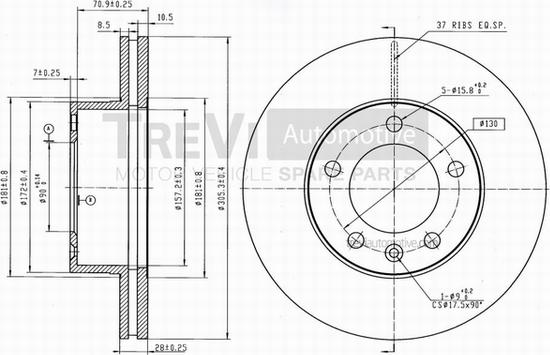 Trevi Automotive BD1166 - Kočioni disk www.molydon.hr