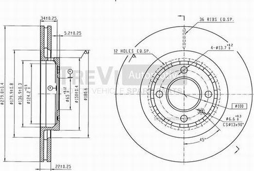 Trevi Automotive BD1109 - Kočioni disk www.molydon.hr