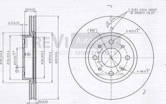 Trevi Automotive BD1106 - Kočioni disk www.molydon.hr