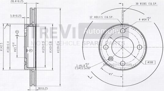 Trevi Automotive BD1110 - Kočioni disk www.molydon.hr