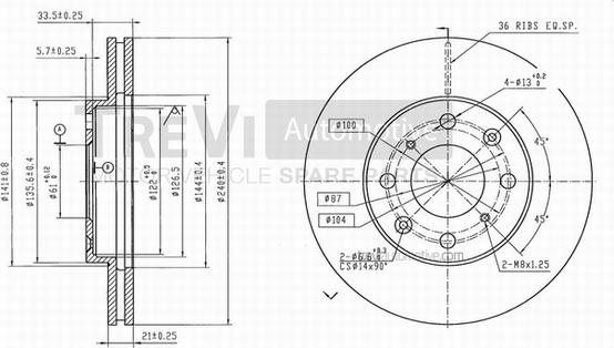 Trevi Automotive BD1189 - Kočioni disk www.molydon.hr