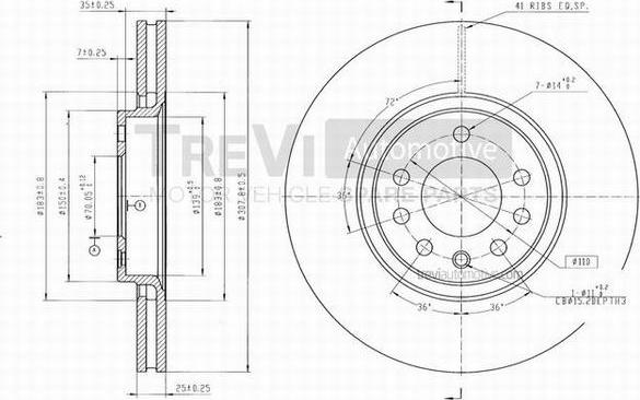 Trevi Automotive BD1180 - Kočioni disk www.molydon.hr