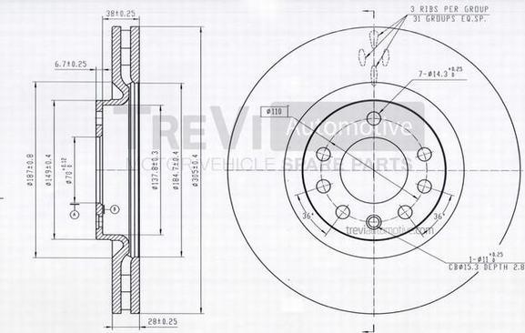 Trevi Automotive BD1181 - Kočioni disk www.molydon.hr