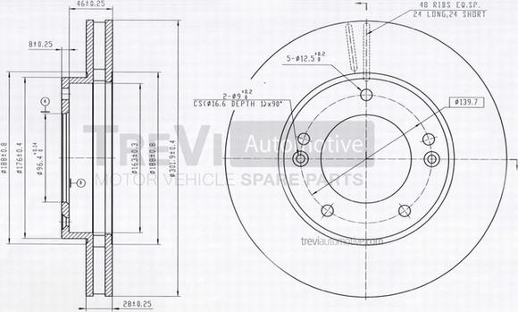 Trevi Automotive BD1188 - Kočioni disk www.molydon.hr