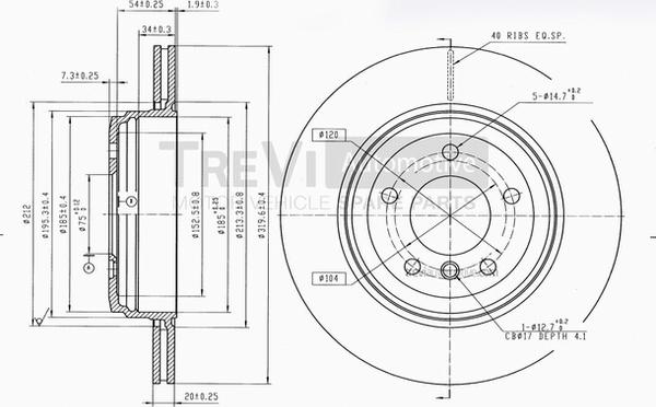 Trevi Automotive BD1182 - Kočioni disk www.molydon.hr