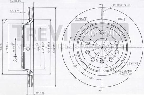 Trevi Automotive BD1187 - Kočioni disk www.molydon.hr