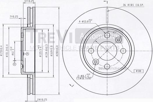 Trevi Automotive BD1136 - Kočioni disk www.molydon.hr