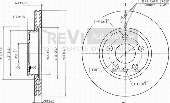 Trevi Automotive BD1133 - Kočioni disk www.molydon.hr