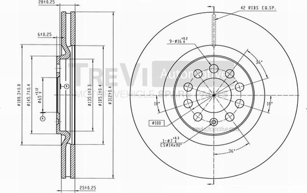 Trevi Automotive BD1132 - Kočioni disk www.molydon.hr