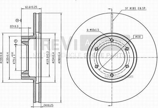 Trevi Automotive BD1126 - Kočioni disk www.molydon.hr