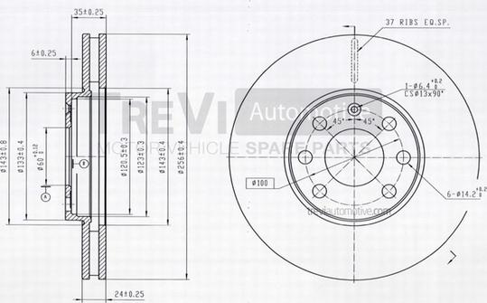 Trevi Automotive BD1122 - Kočioni disk www.molydon.hr