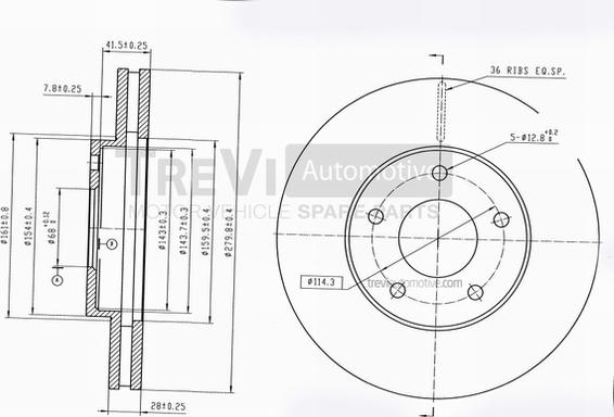 Trevi Automotive BD1179 - Kočioni disk www.molydon.hr