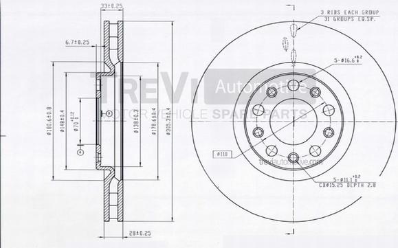 Trevi Automotive BD1176 - Kočioni disk www.molydon.hr