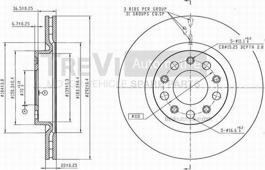 Trevi Automotive BD1178 - Kočioni disk www.molydon.hr