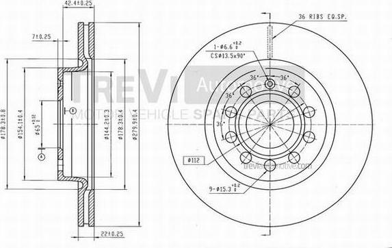 Trevi Automotive BD1172 - Kočioni disk www.molydon.hr