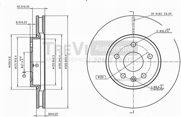 Trevi Automotive BD1248 - Kočioni disk www.molydon.hr