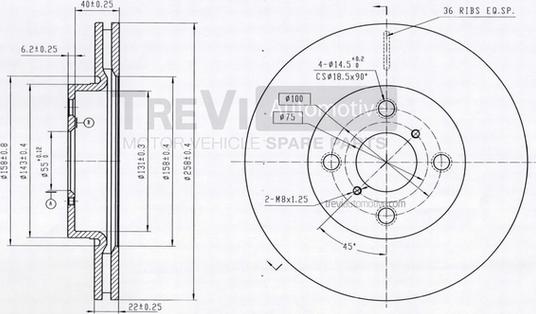 Trevi Automotive BD1243 - Kočioni disk www.molydon.hr