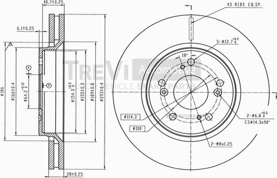 Trevi Automotive BD1242 - Kočioni disk www.molydon.hr