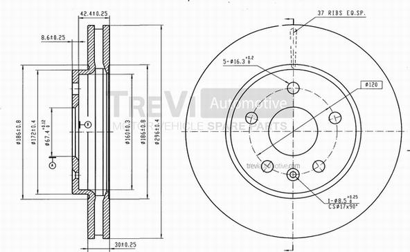 Trevi Automotive BD1247 - Kočioni disk www.molydon.hr